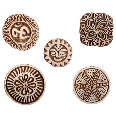 Set of 5 Piece New Mix Wooden Printing Block